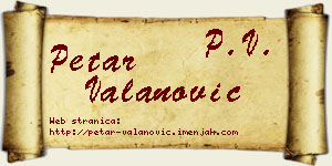Petar Valanović vizit kartica